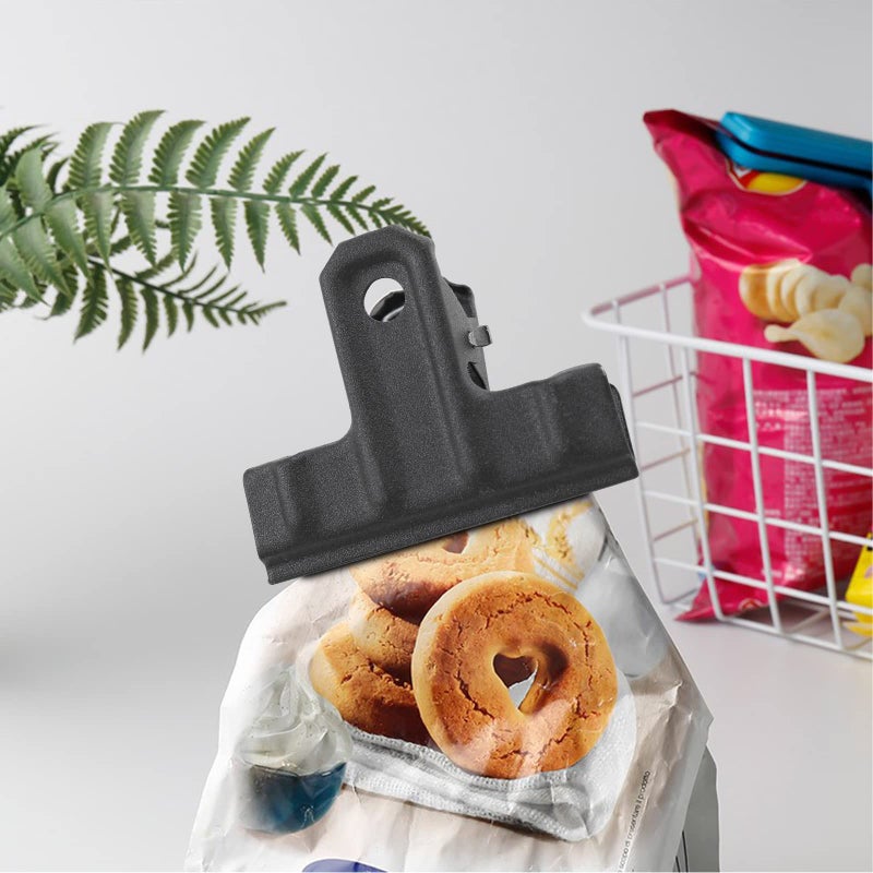 Bivethoi 10 Pcs Metal Bull Clips Thickened  2-1/2 Inch Large Black Hinge Clips  Food Bag Clips Heavy Duty File Clamps Photo Paper Clip Picture Binder Clips for Drawing Board Office Kitchen - Image 3